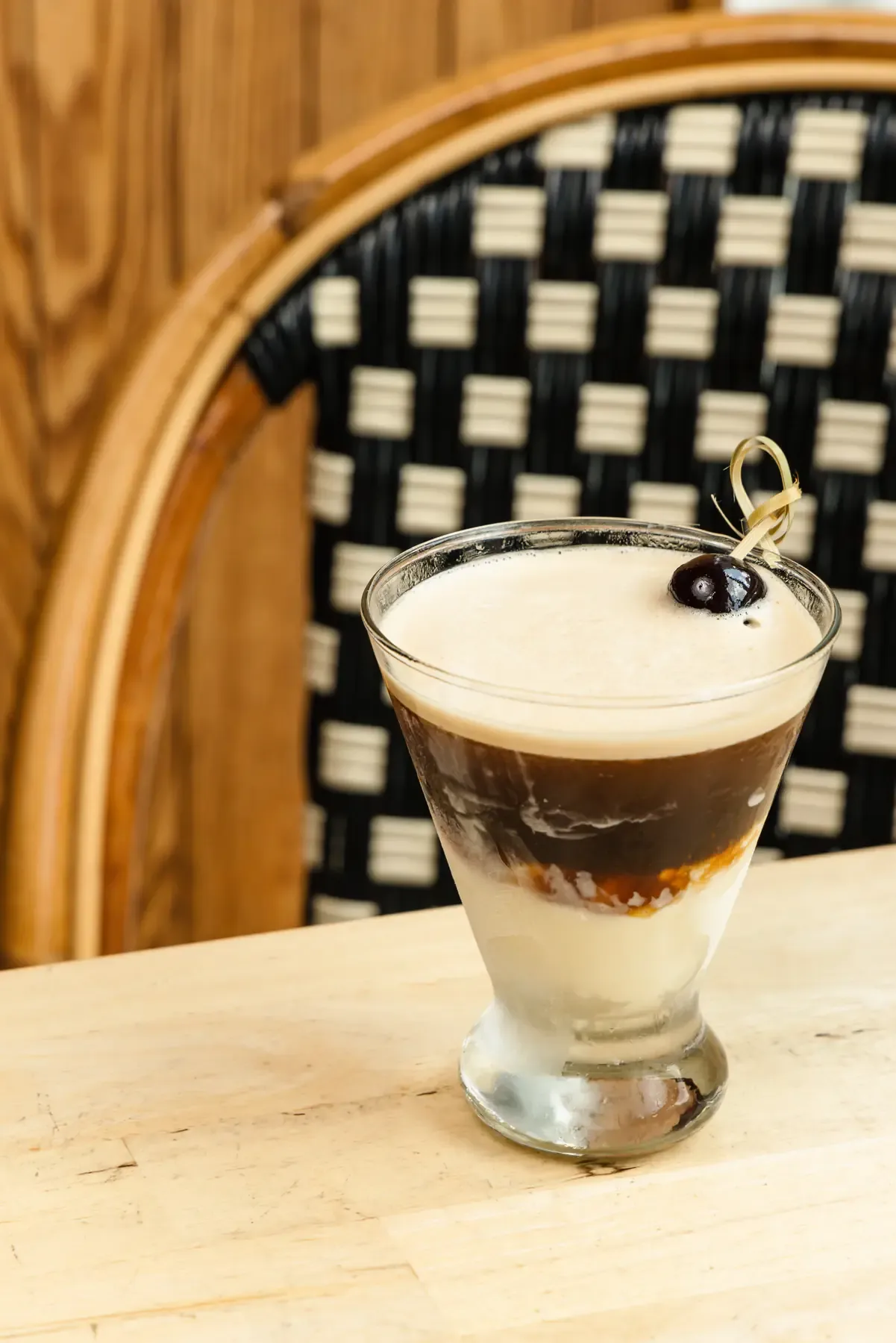 An espresso cocktail on the bar at Rosie's Italian