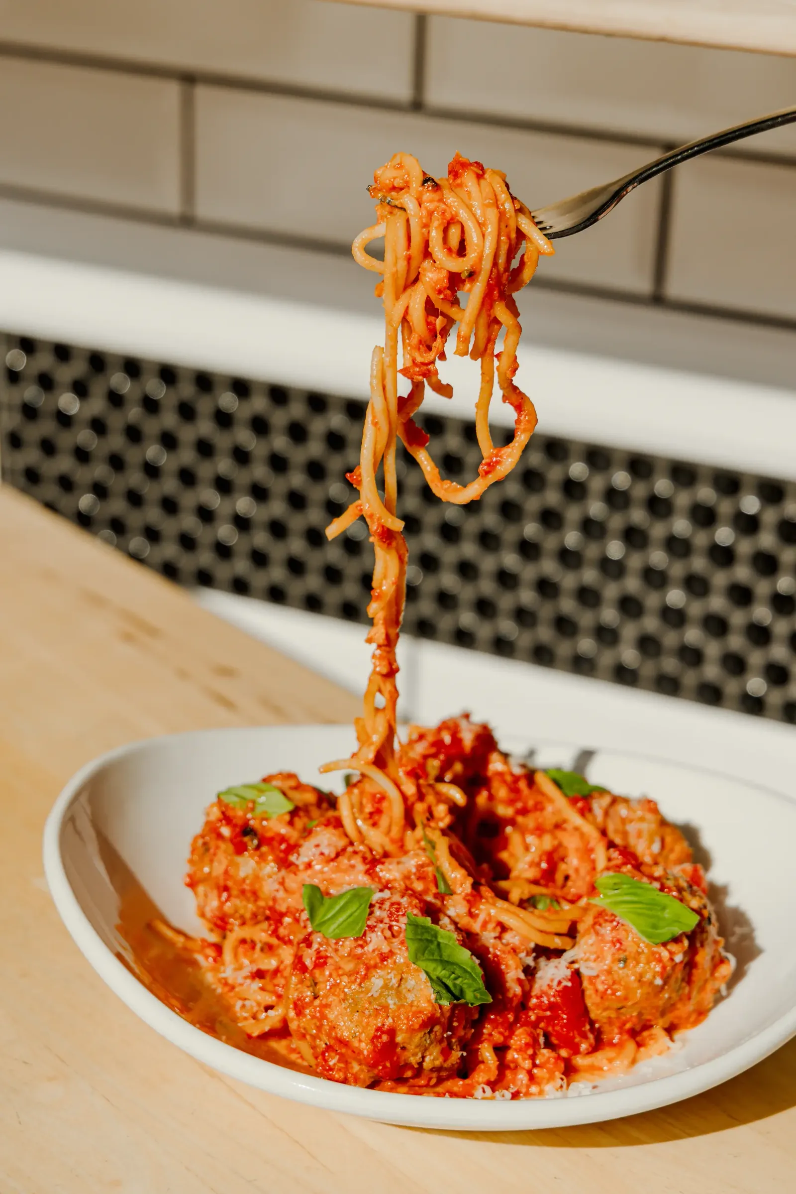 Spaghetti and meatballs at Rosie's Italian